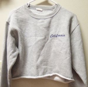 White sweater crop top